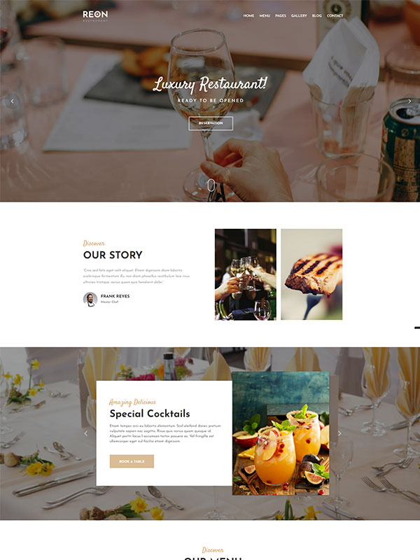 Сайт ресторана и кафе
