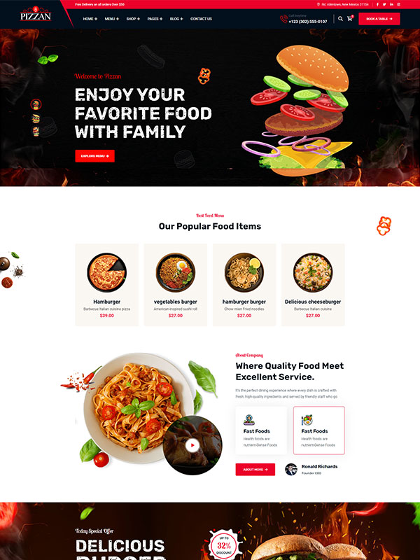 Сайт пиццерии