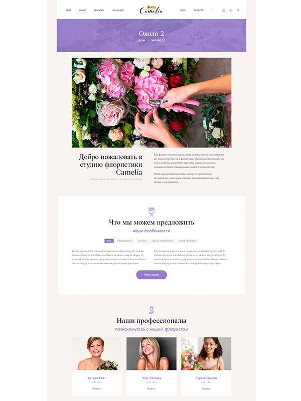 Сайт интернет-магазина цветов, доставки цветов, студии флористики — изображение 2